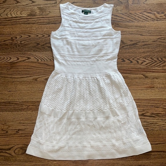 Lauren Ralph Lauren Dress White Crocheted Dress - Picture 7 of 14